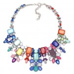 MIGDALIA Pastels & Neons Crystal Laurel Statement Necklace